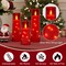 Flameless Candle with Remote Timer – 9 Flickering Acrylic Battery Operated LED Pillar Candles with Embedded Star String for Valentine's Day, Home Decor, and as a Gift (Red)